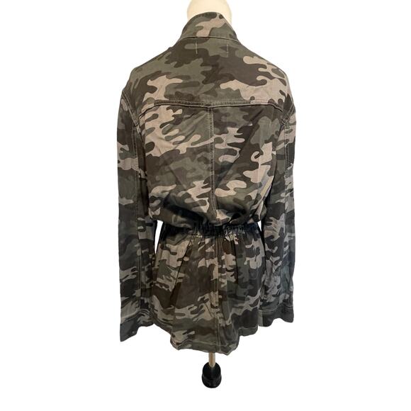Knox Rose Drawstring Utility Jacket Womens Large Gray Camo Embroidered Shoulder - Picture 6 of 10